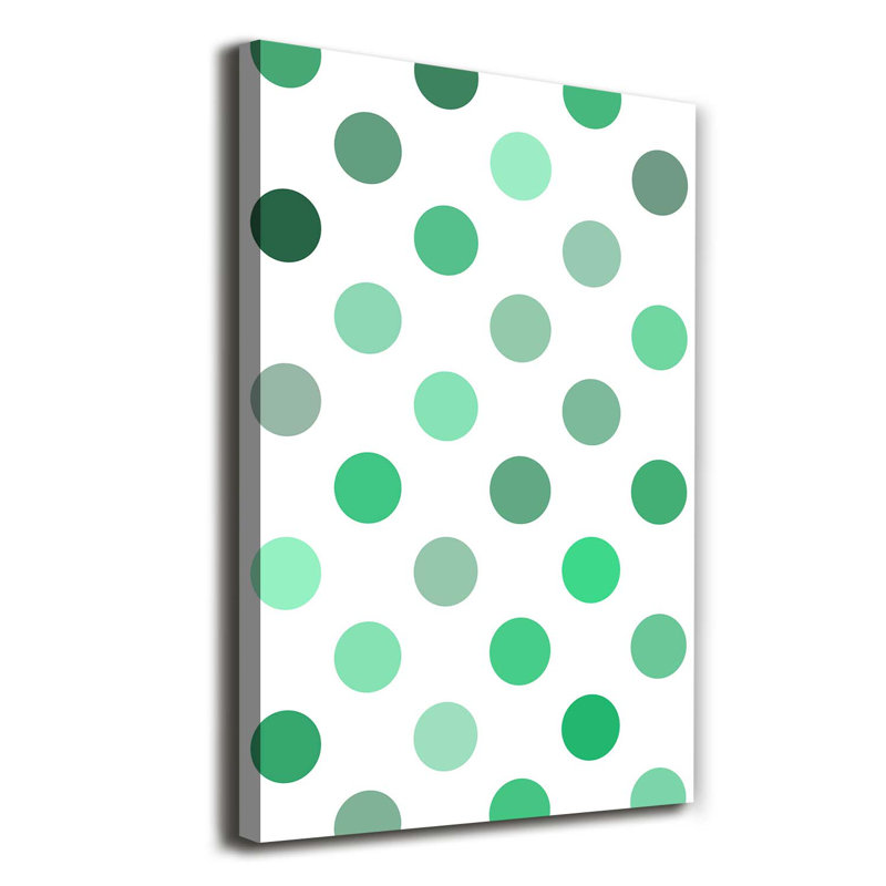 Green Dots - Wrapped Canvas Print
