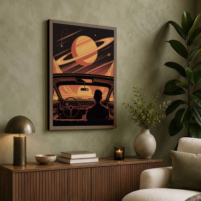 Cosmic Drive Retro - Wrapped Canvas, Cream Border, 24x16 - 61.0 x 40.6 cm