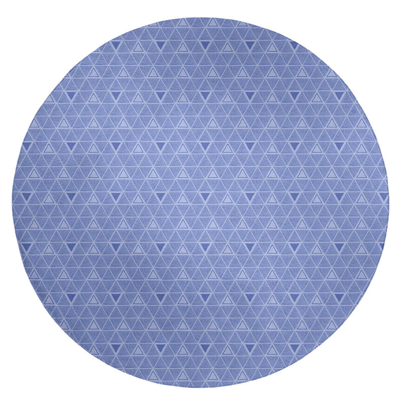 Chenille Geometric Indoor Rug, Round 5'