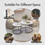 Ensemble de 2 tables basses gigognes rondes de 70 cm (27,6 pouces), dessus en MDF à motif de marbre et structure robuste en fer. Style moderne et minimaliste, idéal pour le salon, la chambre, le balcon ou les petits espaces.
