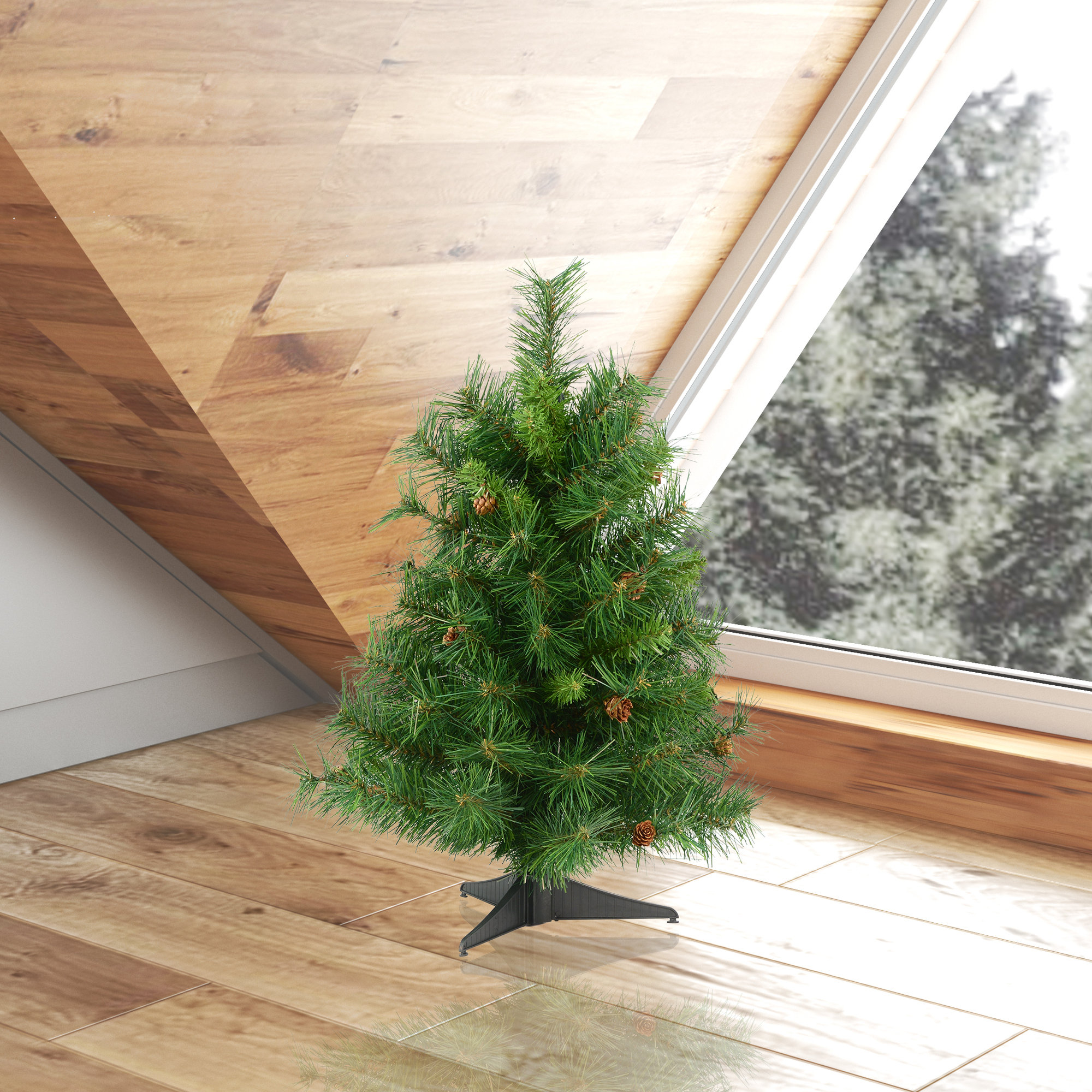 Nauman Cheyenne Pine Artificial Tabletop Tree, 2' H