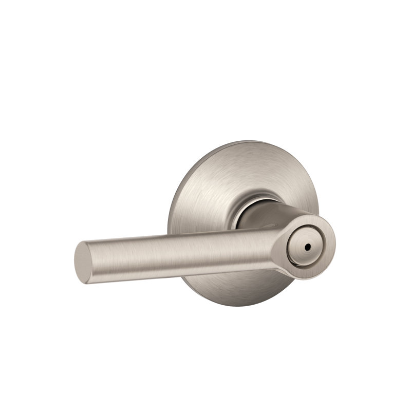 Broadway Privacy Door Lever with Rosette, Satin Nickel