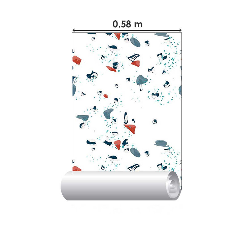 Carreau de papier peint L 126 po x l 24 po, Bleu