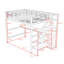 Lit mezzanine double avec bureau intégré Thibaud par Harriet Bee-628868967