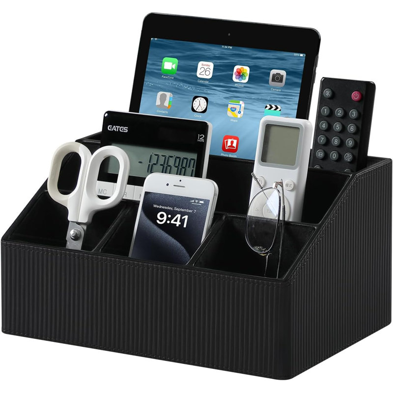 Grand support de rangement pour table en cuir polyuréthane