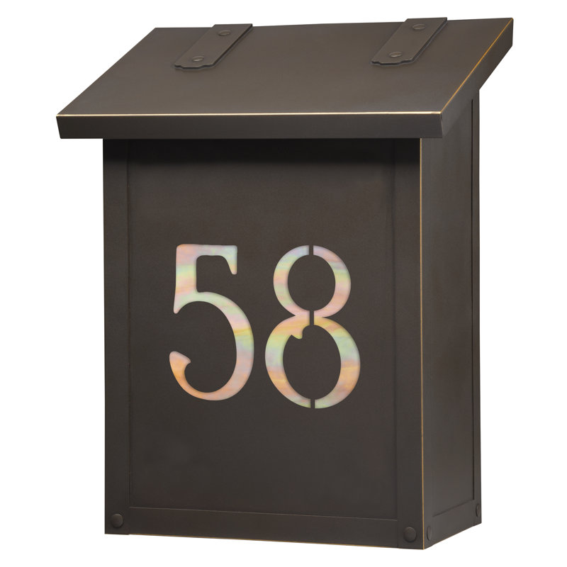 Boîte aux lettres murale classique, Bronze architectural, Or irisé, Oui