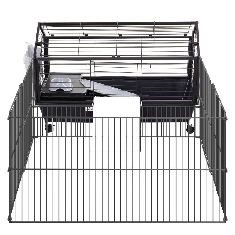 Cage pour petits animaux avec roulettes, bouteille d'eau, L 35 po