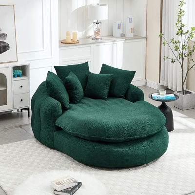 Canapé surdimensionné rembourré à billes avec mousse à mémoire de forme, 3 grands et 2 petits coussins, dossier enveloppant pour un confort ultime