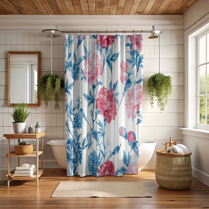 Rideau de douche Vintage Blossom - qualité supérieure 223, H 74 po x l 71 po