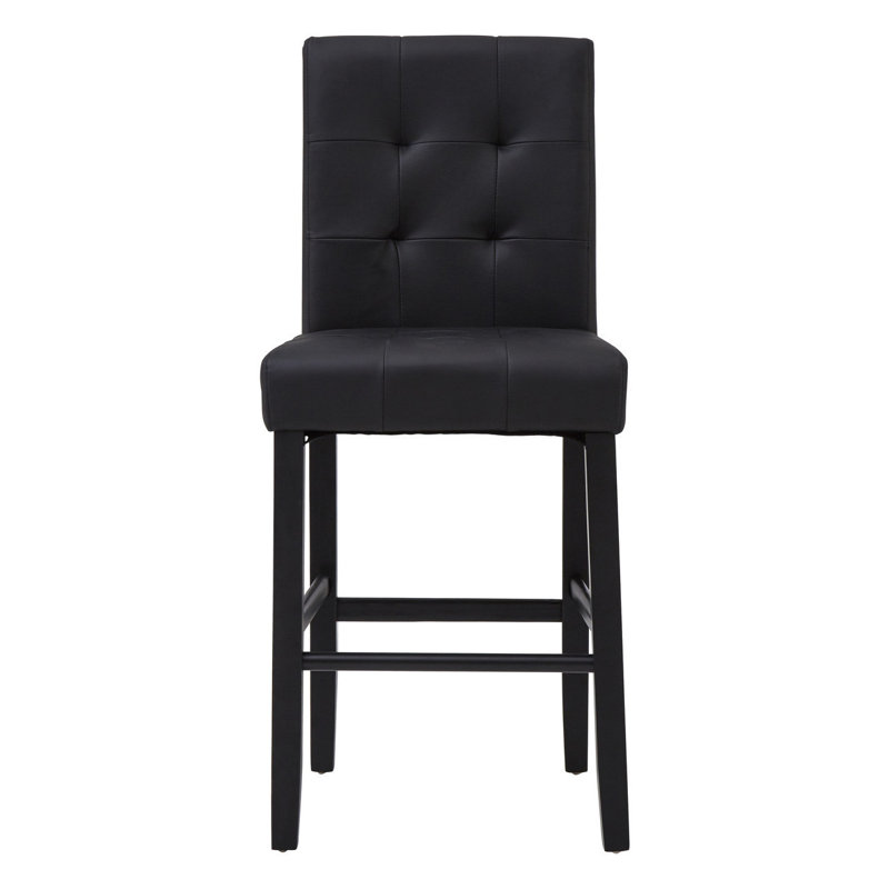 Brogdon Upholstered Bar Stool with Solid Wood Frame