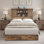 Structure de grand lit en bois Tryston Sherell, brun rustique