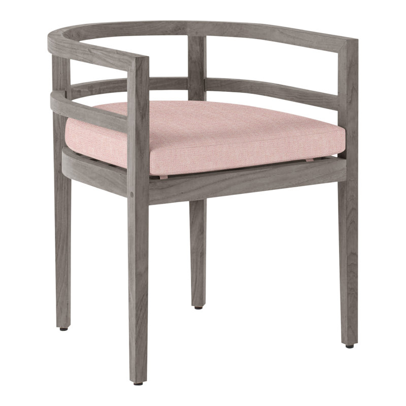 Chaise avec accoudoirs d'extérieur en teck Santa Barbara, Pas de soudure, Perigold ‑ camée de jeu, Teck huître