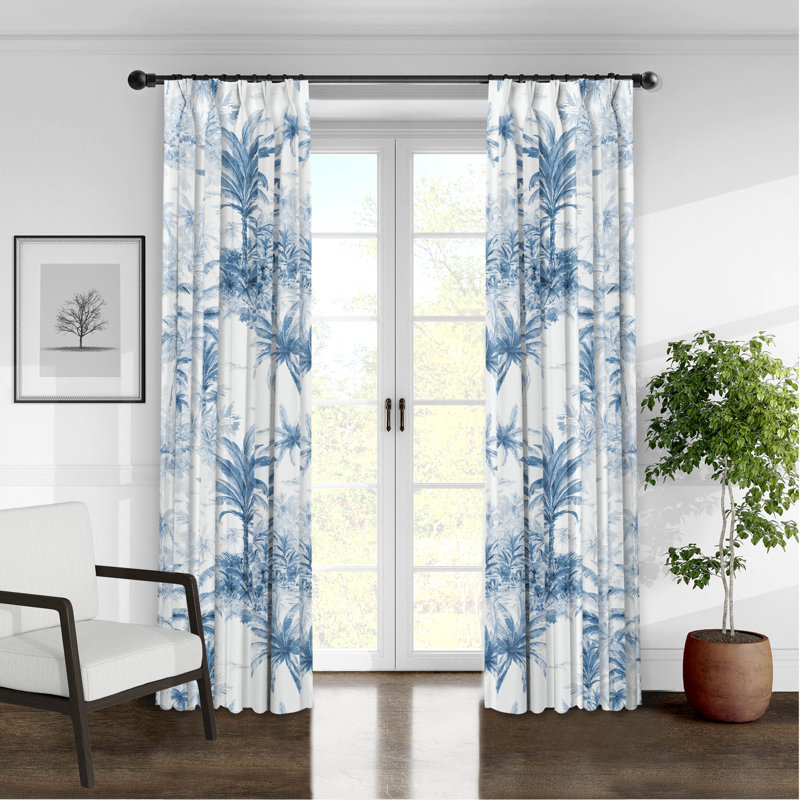 Palmora Toile, Denim, 40" W x 108" L