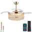 48" Dimmable Crystal Ceiling Fan With Led Lights And Remote Control-865544060