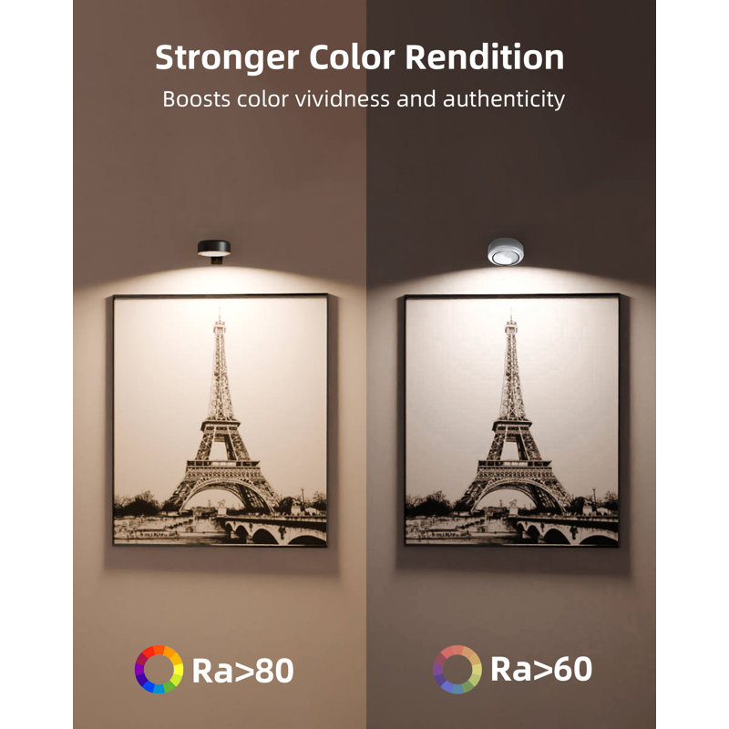 1 Pack Led Wall Mounted Light Wireless With Remote, Black