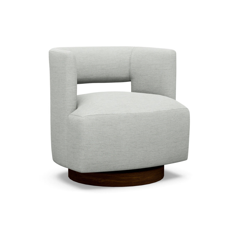 Crystle Swivel Barrel Chair, 8938-45, Walnut