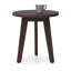 Table d'appoint en bois d'acacia à grain rétro avec surface ronde et trois pieds pour le salon, la chambre à coucher ou le bureau-62317076