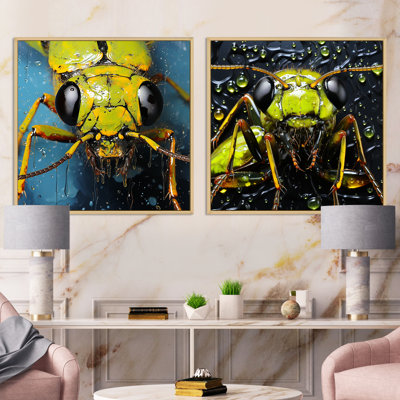 Neon Pioneers Yellow Ant - Animals Square Collage Set Of 2