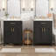 Meuble-lavabo moderne avec lavabo en céramique et plusieurs rangements-797736359