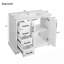 Meuble-lavabo sophistiqué avec rangement abondant et design élégant