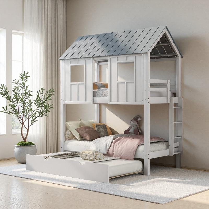 Twin Size Bunk Bed With Trundle