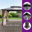 Pavillon de jardin à toit rigide 10 pi x 13 pi avec 8 rideaux et filet, auvent de patio extérieur avec cadre en aluminium robuste et installation facile pour le jardin, bronze brun