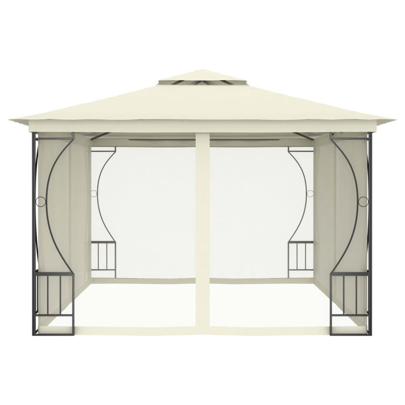 Armelle 4m x 3m Steel Patio Gazebo, Cream