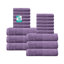 Ensemble de serviettes de bain 100% coton Phoebe 500 g / m² zéro absorbant Home Weavers, 16 po x 24 po (12), 27 po x 54 po (6) (6 serviettes de bain, 12 serviettes de bain), noir-130204250-130204253