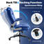 Fauteuil de direction ergonomique en velours à dossier haut, supportant les personnes de grande taille et de forte corpulence (400 lb), avec soutien lombaire réglable, accoudoirs relevables et roulettes pivotantes.-869366233