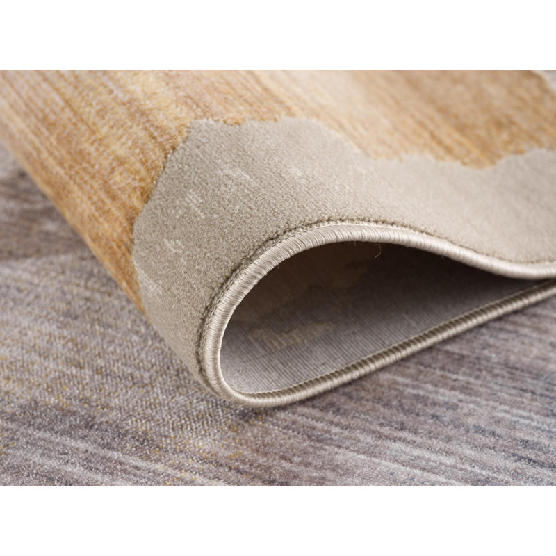Tapis beige tissé à la machine Harville, Rectangle 2 pi x 2 pi 3 po