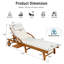 Ensemble de chaises longues réglables en bois d'acacia 2 pièces, capacité 529 lb, inclinaison à 3 positions, coussins à haute densité de 3,2 po d'épaisseur