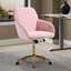 Fauteuil de bureau en velours rose réglable