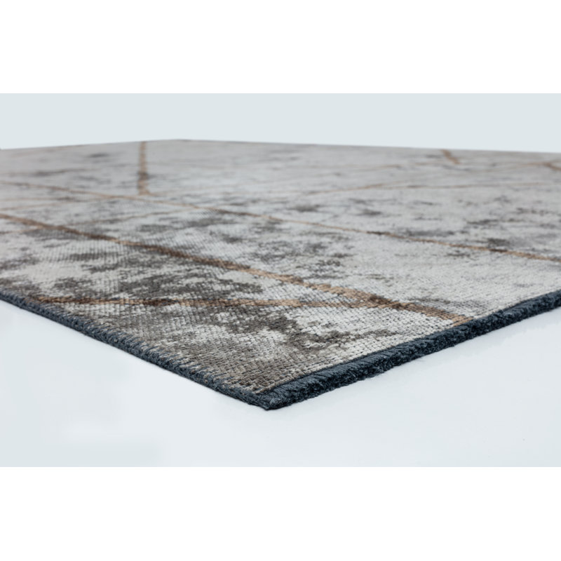 Rapture Gray/Brown Abstract Luxury Area Rug, Rectangle 7'10" x 9'10"
