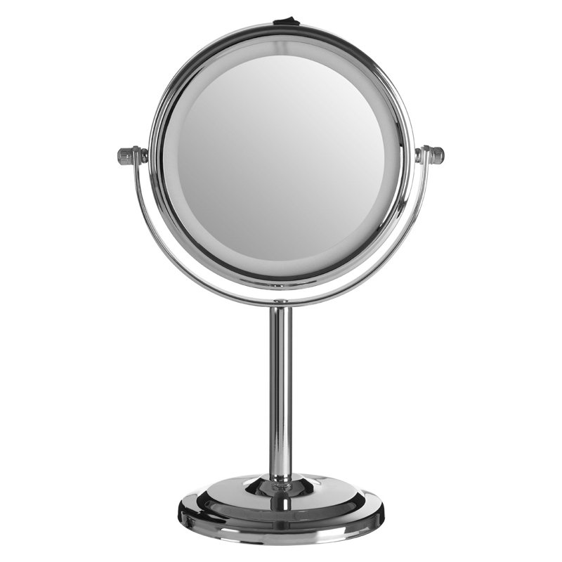 LED Magnifying Makeup/Shaving Mirror, Silver