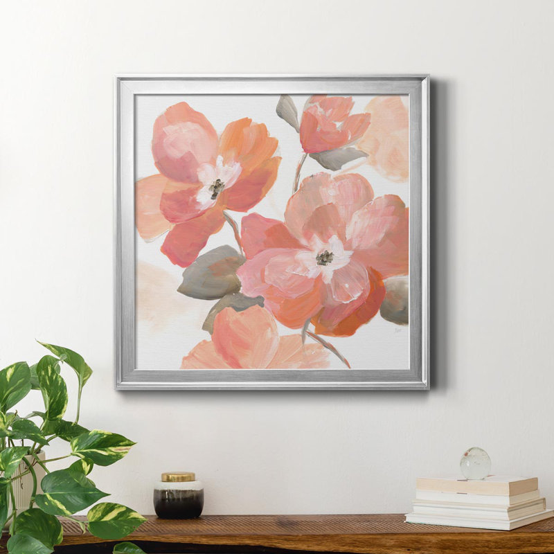 Coral Fantasy I - peinture sur toile encadrée, H 17,5 po x l 17,5 po x P 1,5 po, Argent