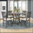 5-Piece Round Dining Table And Chair Set With Special-Shaped Legs And An Exquisitely Designed Hollow Chair Back For Dining Room (Gray)-1804030347