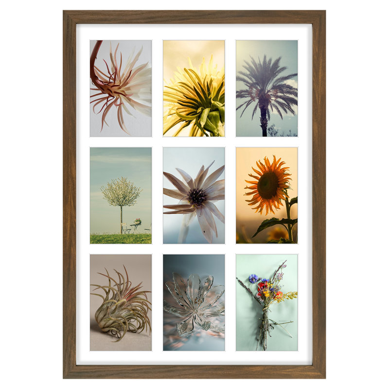 Cadre photo en bois massif, Marron clair, L 13,6 po x H 19,7 po