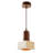 Elegant Adjustable Chandelier with Wooden Body & Travertine Cap, Beige & Walnut Finish | Height: 9.4 - 60.6 inches, Base Plate: Ø4 x 1.2 inches | Max 40W E27 Socket (Bulb Not Included) | Perfect for Dining Room & Living Spaces-941452192