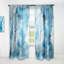 Panneau de rideau simple semi-transparent abstrait de luxe bleu à motif abstrait fluide VI-119218740
