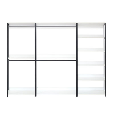 Cox Modular Closet System, 4 Hanging Rods, 9 Shelves, Black Metal