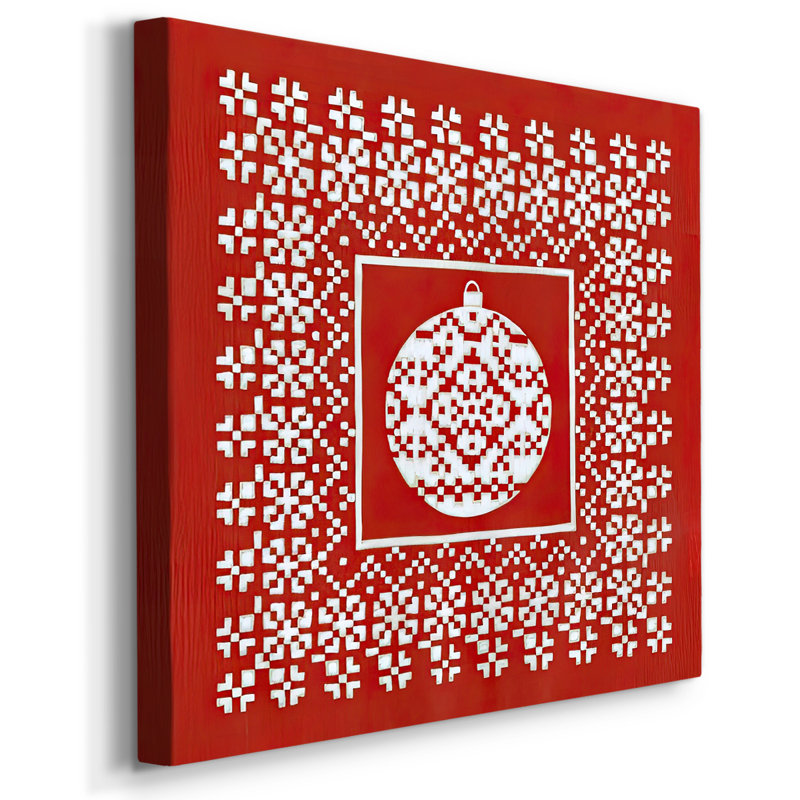 Fair Isle Snowflake VI - impression sur toile tendue, H 32 po x l 32 po x P 1,5 po
