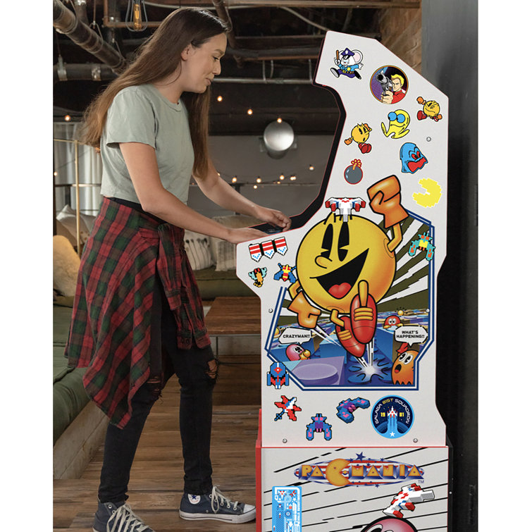  Arcade1Up PAC-Man Customizable Arcade Game Featuring PAC-Mania  - Includes 14 Games & 100 Bonus Stickers : Toys & Games