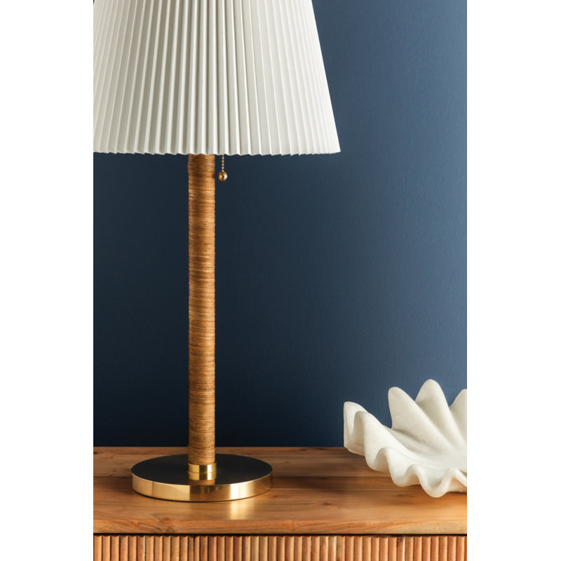 Dorset - 1 Light Table Lamp By Mark D. Sikes - Aged Brass Frame - Cream Shade