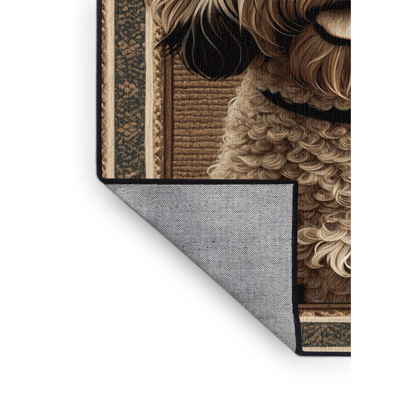 Washable Spanish Water Dog Dogs Area Rug, Rectangle 2' x 3'
