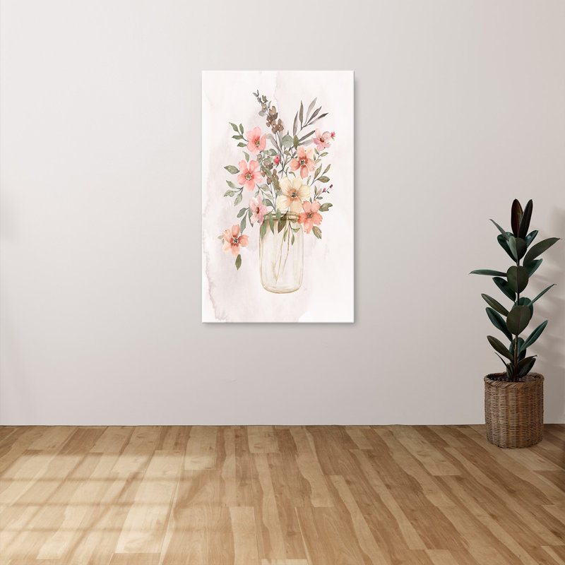 "Peaches and Cream I" par Nan, reproduction sur toile, H 30 po x l 18 po x P 1 po