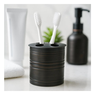 Stainless Steel Toothbrush Holder with Multi-Slot Design in Oil-Rubbed Bronze