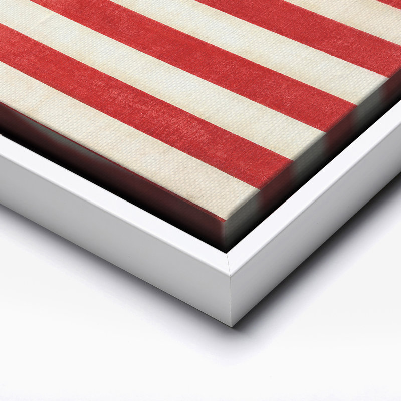 Drapeau des États-Unis, Canevas, H 18 po x l 24 po, Encadrement blanc