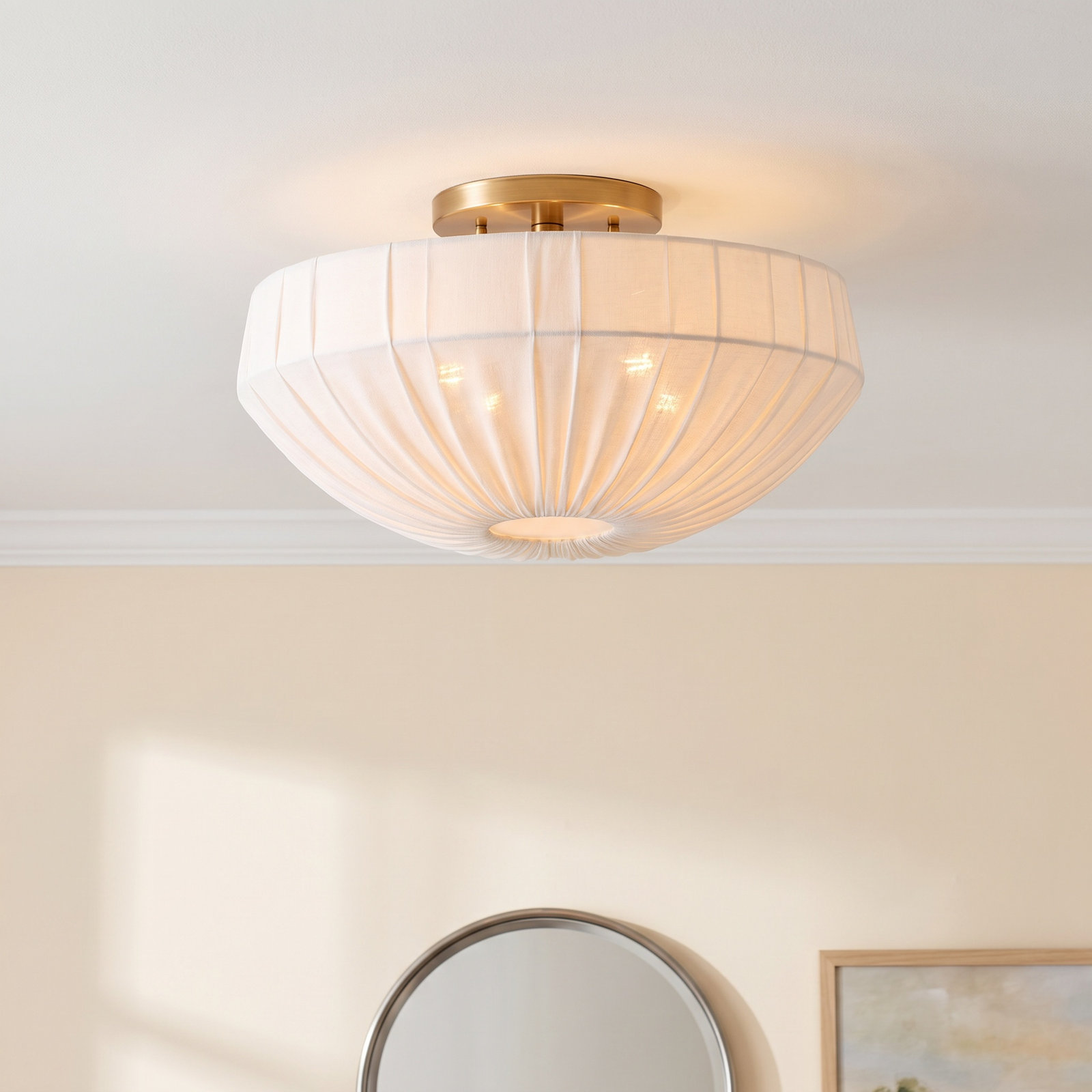 Cinda 24" Fabric Single Light Flush Mount