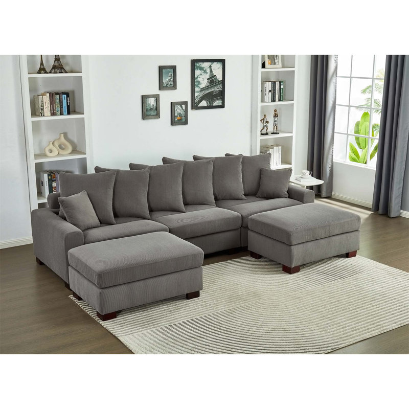 Canapé polyvalent avec coussins supplémentaires pour une détente et une fonctionnalité ultimes, Gris