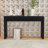 Rustic Minimalist Wooden Console Table with Storage Drawers, Adjustable Feet and Curved Edge Design-1260184991